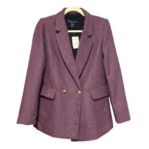 ⭐️ NWT- Rachel Zoe diagonally striped double breasted blazer- size XS